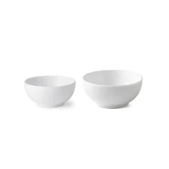 Hvid Riflet|Snackskåle*Royal Copenhagen Hvid Riflet skål, 24 cl, 47 cl, 2 stk.