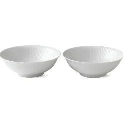 Hvid Riflet|Snackskåle*Royal Copenhagen Hvid Riflet skål, 35 cl, 2 stk.