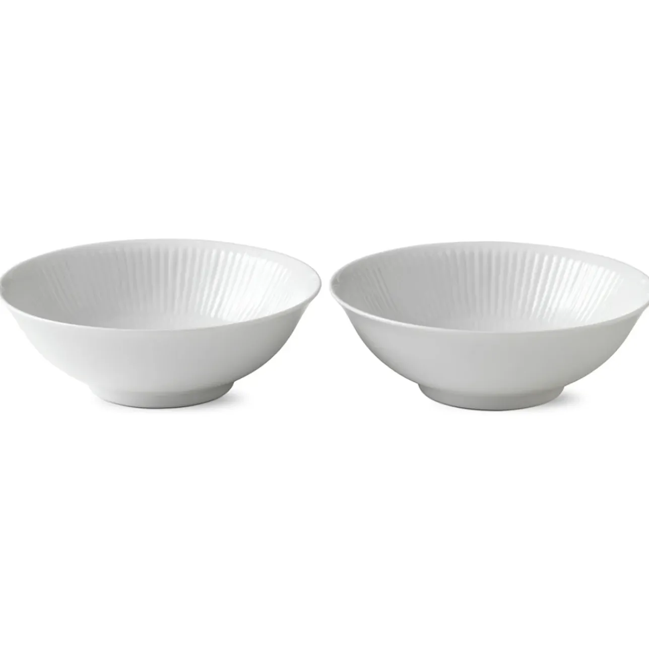 Hvid Riflet|Snackskåle*Royal Copenhagen Hvid Riflet skål, 35 cl, 2 stk.