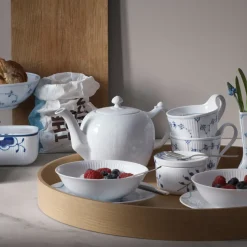 Hvid Riflet|Snackskåle*Royal Copenhagen Hvid Riflet skål, 35 cl, 2 stk.