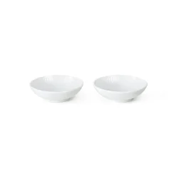 Hvid Riflet|Snackskåle*Royal Copenhagen Hvid Riflet skål, 9 cl, 2 stk.