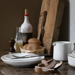 Hvid Riflet|Opbevaringskrukker*Royal Copenhagen Hvid Riflet smørskål med låg, 6,8 cm