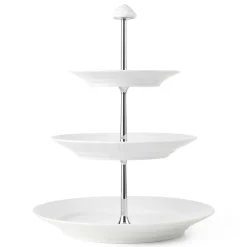 Hvid Riflet|Étagères*Royal Copenhagen Hvid Riflet étagère, 5 lag