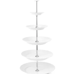 Hvid Riflet|Étagères*Royal Copenhagen Hvid Riflet étagère, 5 lag