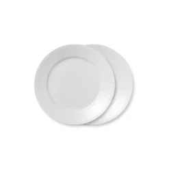 Hvid Riflet|Frokost Tallerkener*Royal Copenhagen Hvid Riflet tallerken, 22 cm, 2 stk.