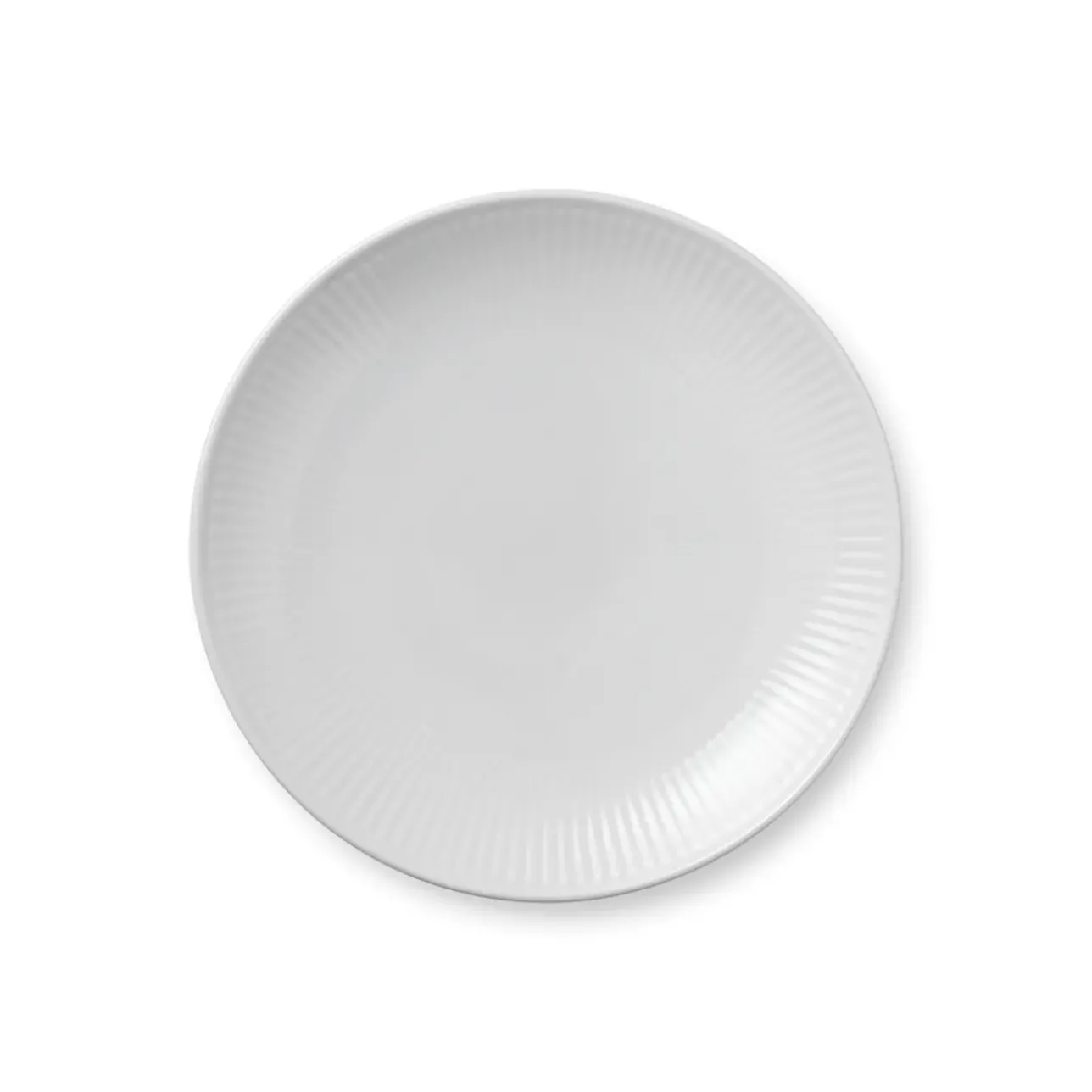 Hvid Riflet|Desserttallerkener*Royal Copenhagen Hvid Riflet Tallerken Coupe, 19 cm