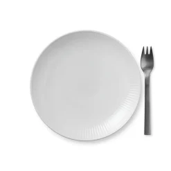 Hvid Riflet|Desserttallerkener*Royal Copenhagen Hvid Riflet Tallerken Coupe, 19 cm