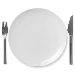 Hvid Riflet*Royal Copenhagen Hvid Riflet tallerken coupe, 23 cm
