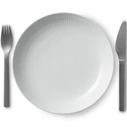 Hvid Riflet|Middagstallerkener*Royal Copenhagen Hvid Riflet tallerken coupe, 25 cm