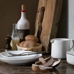 Hvid Riflet|Middagstallerkener*Royal Copenhagen Hvid Riflet tallerken coupe, 25 cm