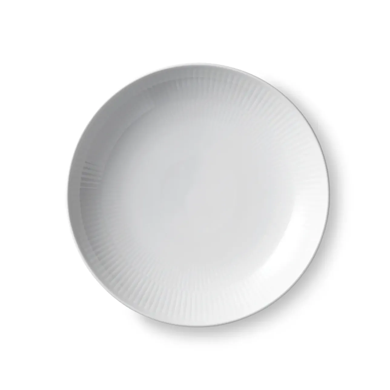 Hvid Riflet|Frokost Tallerkener*Royal Copenhagen Hvid Riflet tallerken coupe, 20 cm