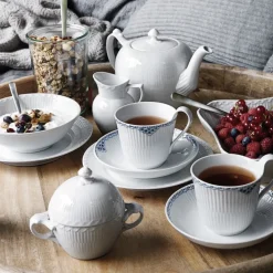Hvid Riflet|Kander*Royal Copenhagen Hvid Riflet tekande, 100 cl