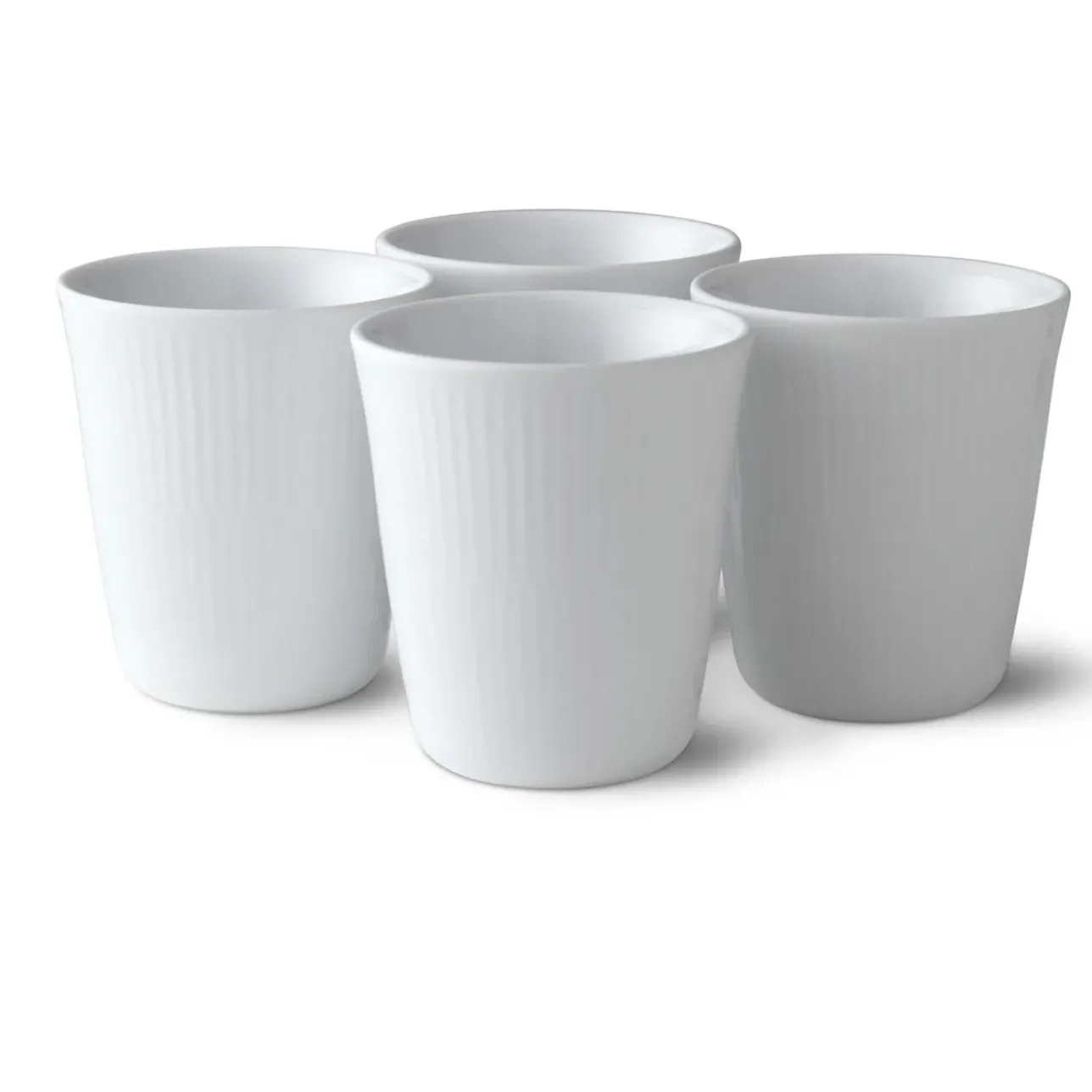 Hvid Riflet|Kaffekopper*Royal Copenhagen Hvid Riflet termokrus, 29 cl, 4 stk.