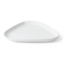 Hvid Riflet|Fade*Royal Copenhagen trekantet fad, 23 cm Hvid Riflet