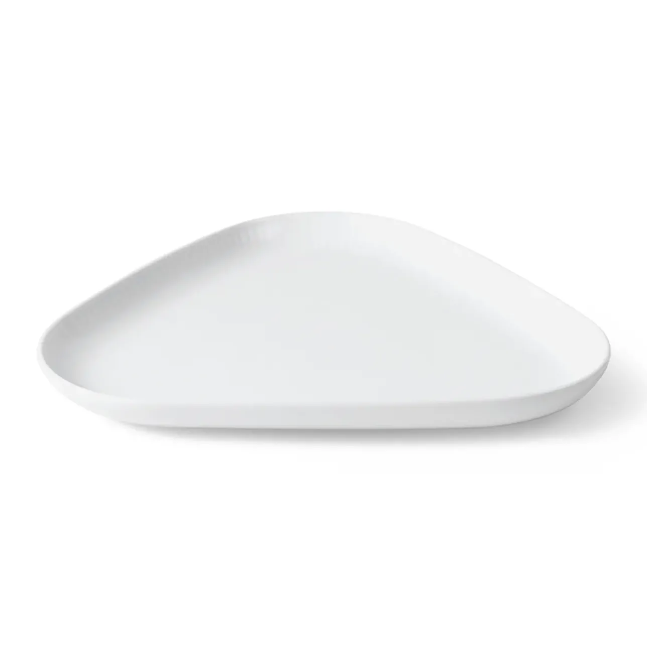 Hvid Riflet|Fade*Royal Copenhagen trekantet fad, 23 cm Hvid Riflet