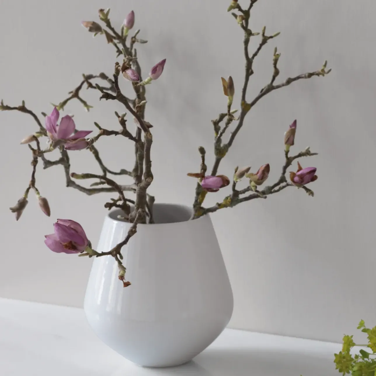 Hvid Riflet|Home Décor*Royal Copenhagen Hvid Riflet vase, 20,5 cm