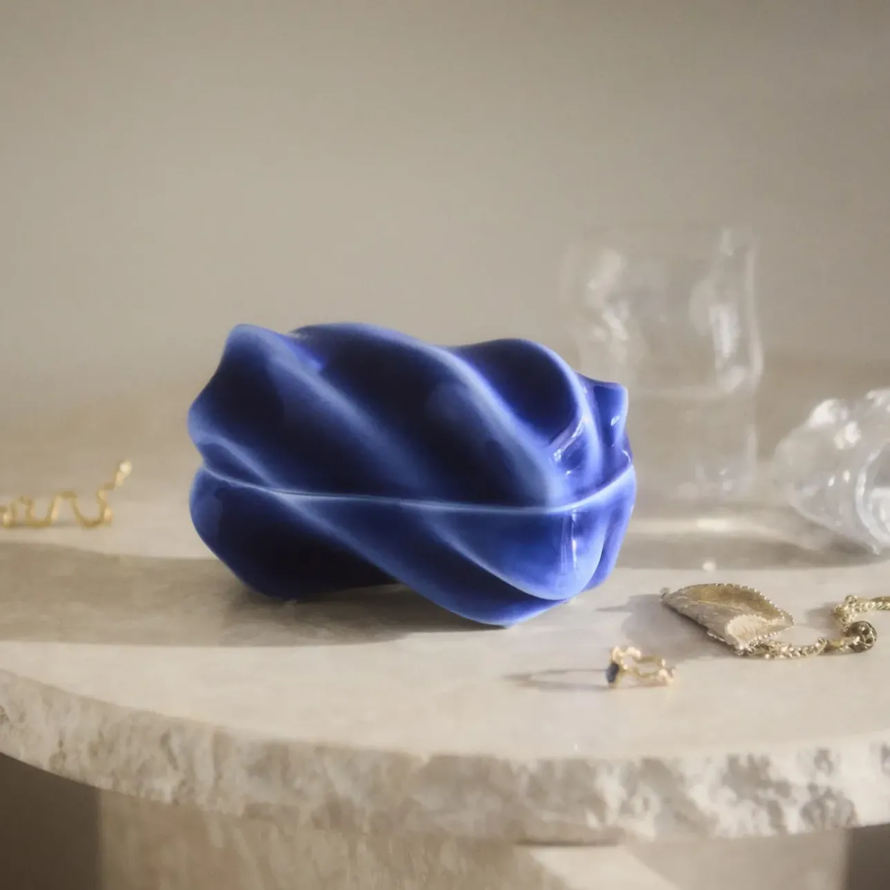 Kontur|Opbevaringskrukker*Royal Copenhagen Kontur bonbonniere, 14 cm