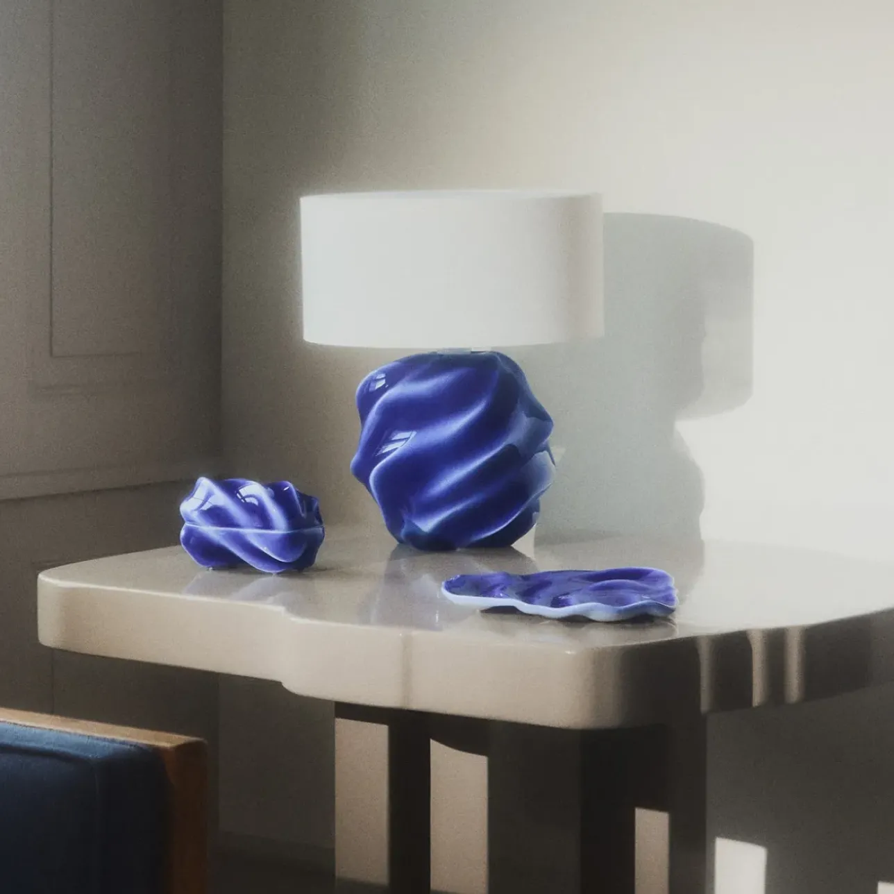 Kontur|Opbevaringskrukker*Royal Copenhagen Kontur bonbonniere, 14 cm