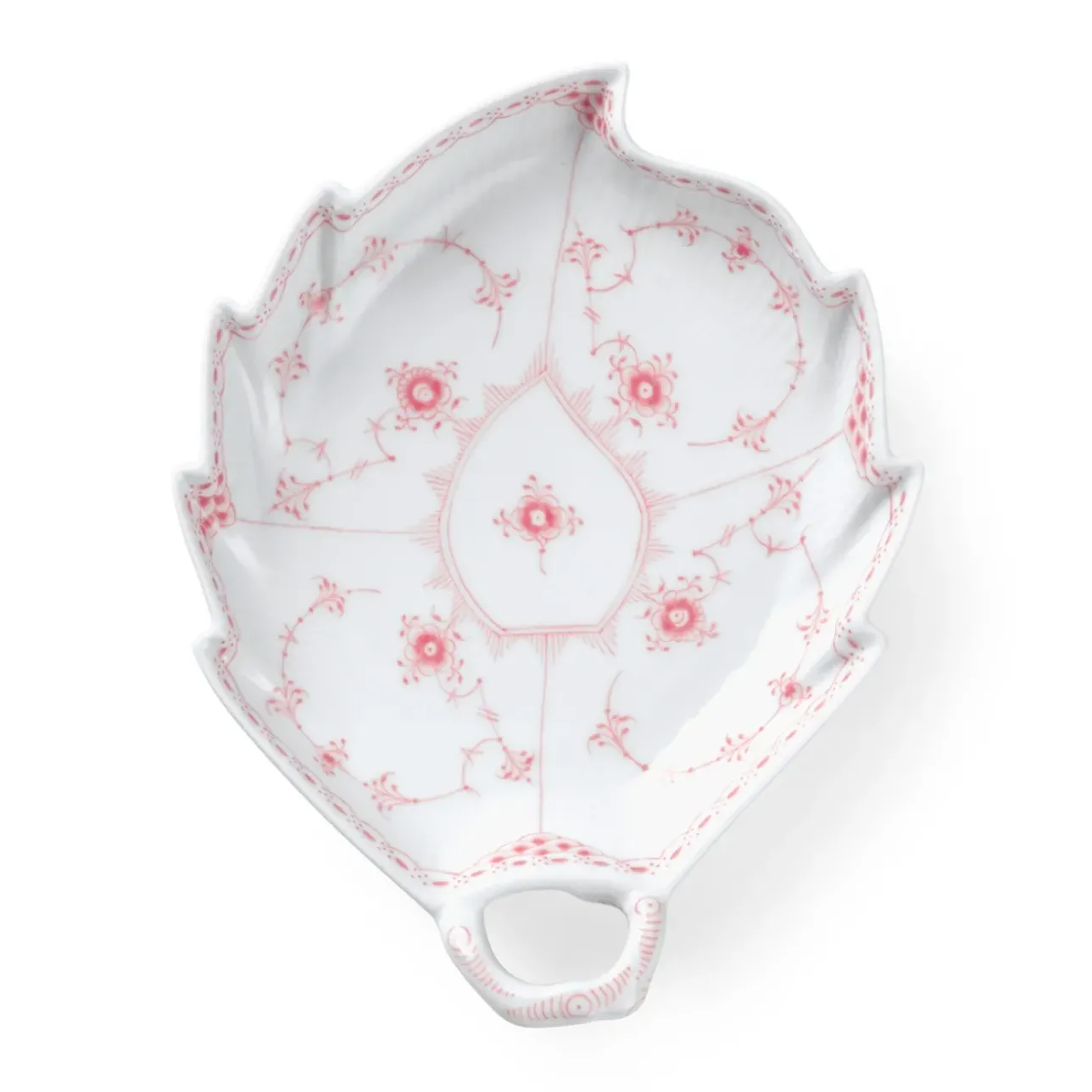 Eksklusive Steldele|Koral Musselmalet Halvblonde*Royal Copenhagen Koral Musselmalet Halvblonde fad, bladformet, 23 cm