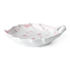 Eksklusive Steldele|Koral Musselmalet Halvblonde*Royal Copenhagen Koral Musselmalet Halvblonde fad, bladformet, 23 cm