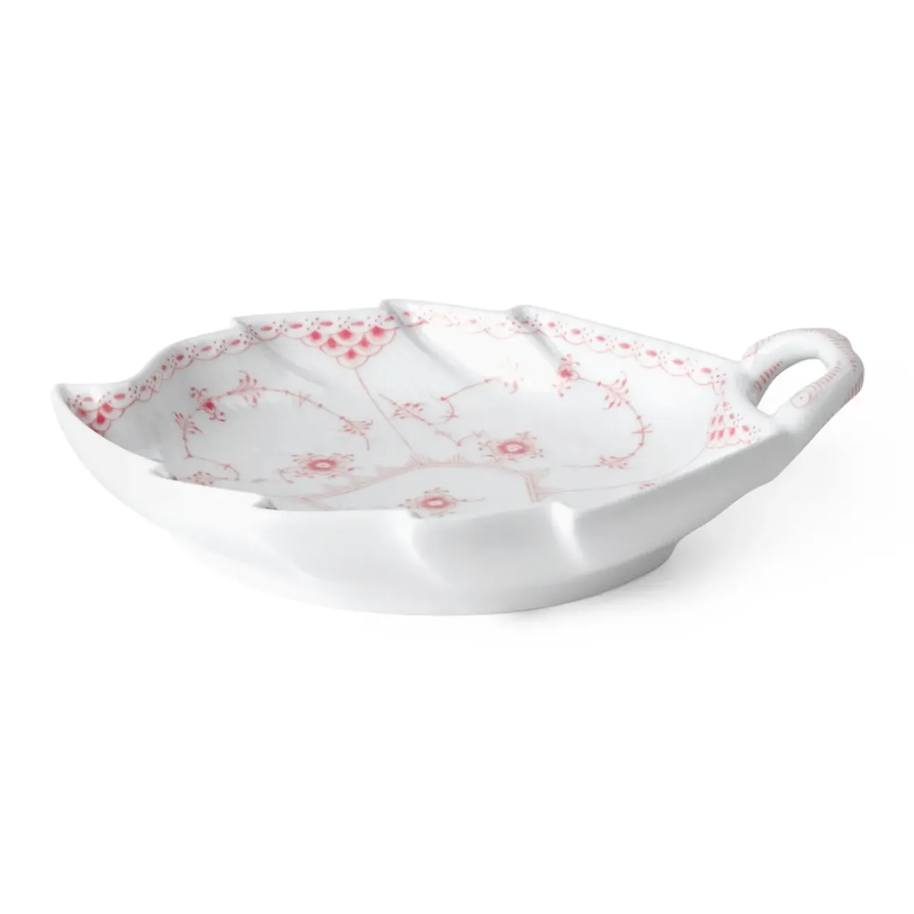 Eksklusive Steldele|Koral Musselmalet Halvblonde*Royal Copenhagen Koral Musselmalet Halvblonde fad, bladformet, 23 cm