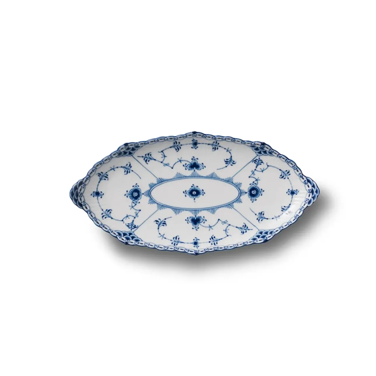Musselmalet Halvblonde|Fade*Royal Copenhagen Musselmalet Halvblonde asiet, 24,5 cm