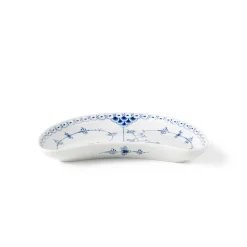 Musselmalet Halvblonde|Fade*Royal Copenhagen Musselmalet Halvblonde halvmåneformet fad, 22 cm