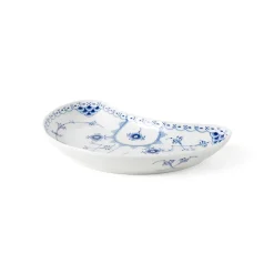Musselmalet Halvblonde|Fade*Royal Copenhagen Musselmalet Halvblonde halvmåneformet fad, 22 cm