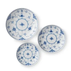 Musselmalet Halvblonde*Royal Copenhagen Musselmalet Halvblonde skål, 11 cm, 13 cm, 15 cm, 3 stk.
