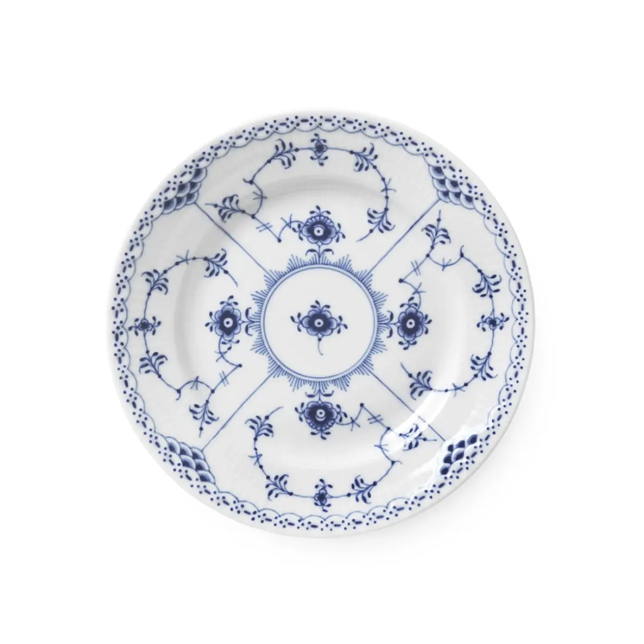 Musselmalet Halvblonde|Desserttallerkener*Royal Copenhagen Musselmalet Halvblonde tallerken, 17 cm