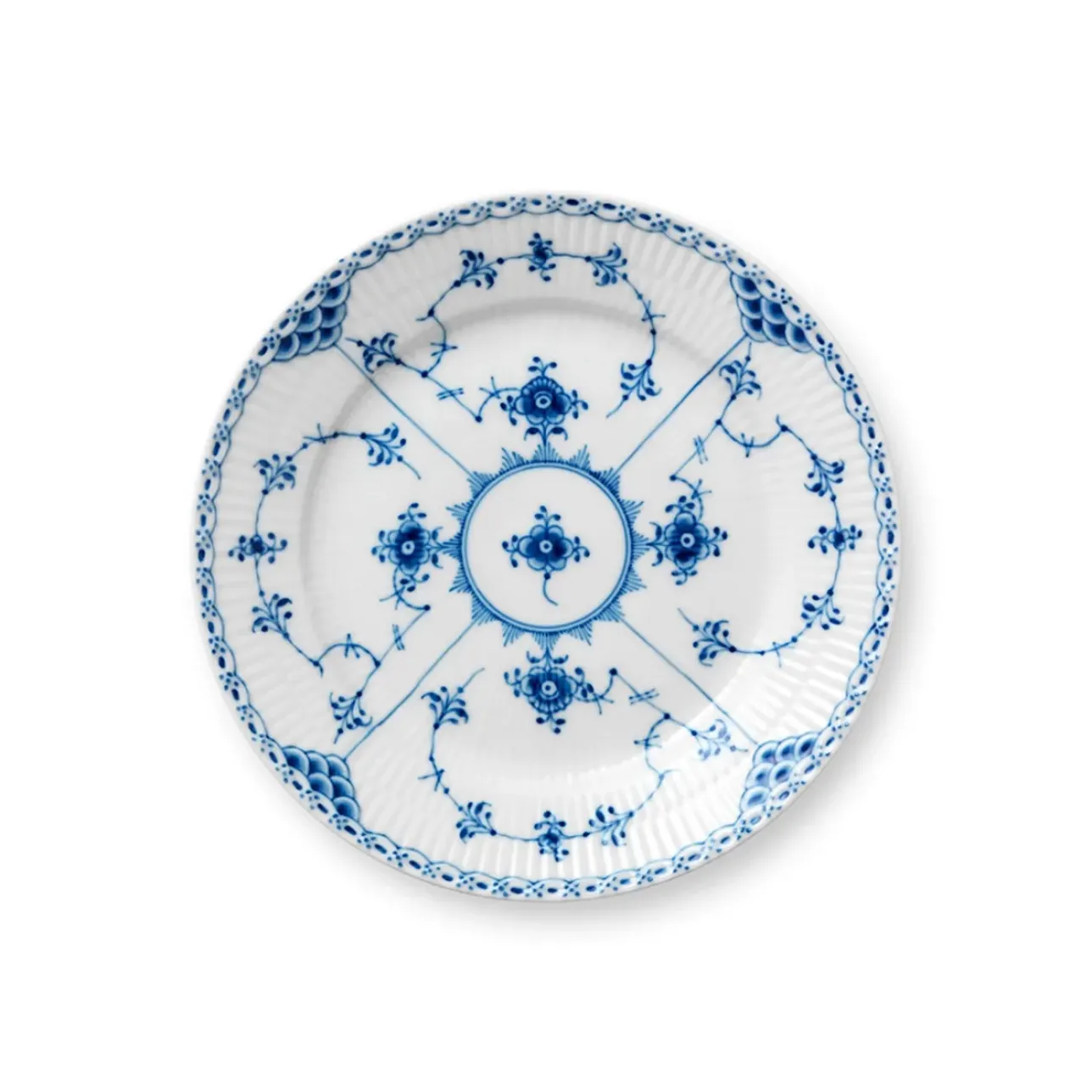 Musselmalet Halvblonde|Desserttallerkener*Royal Copenhagen Musselmalet Halvblonde tallerken, 19 cm