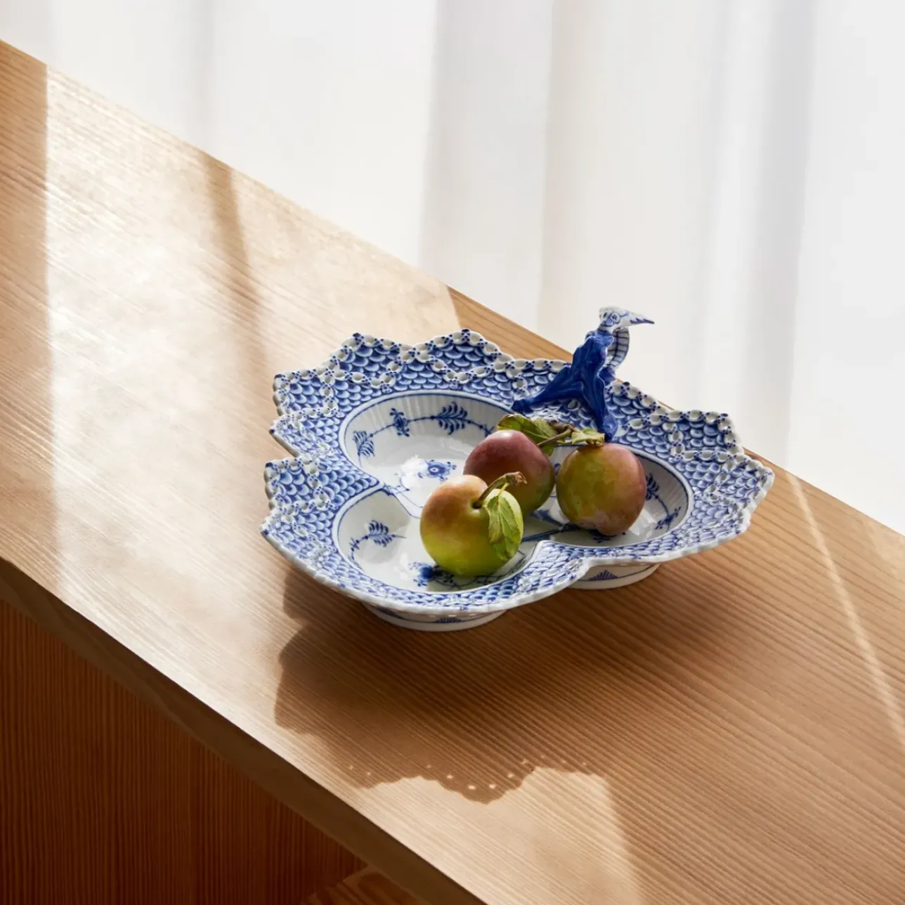 Eksklusive Steldele|Musselmalet Helblonde*Royal Copenhagen Musselmalet Helblonde asiet, 25 cm