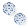 Eksklusive Steldele|Musselmalet Helblonde*Royal Copenhagen Musselmalet Helblonde lav skål, 13 cm, 15 cm, 2 stk.