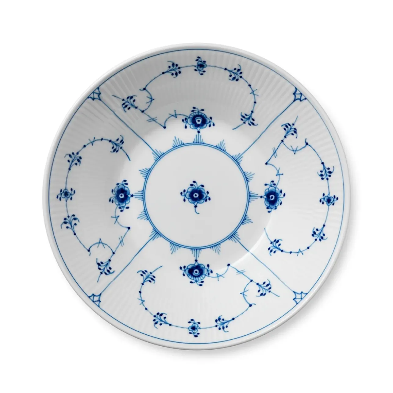 Eksklusive Steldele|Musselmalet Riflet*Royal Copenhagen Musselmalet Riflet dyb tallerken, 24 cm