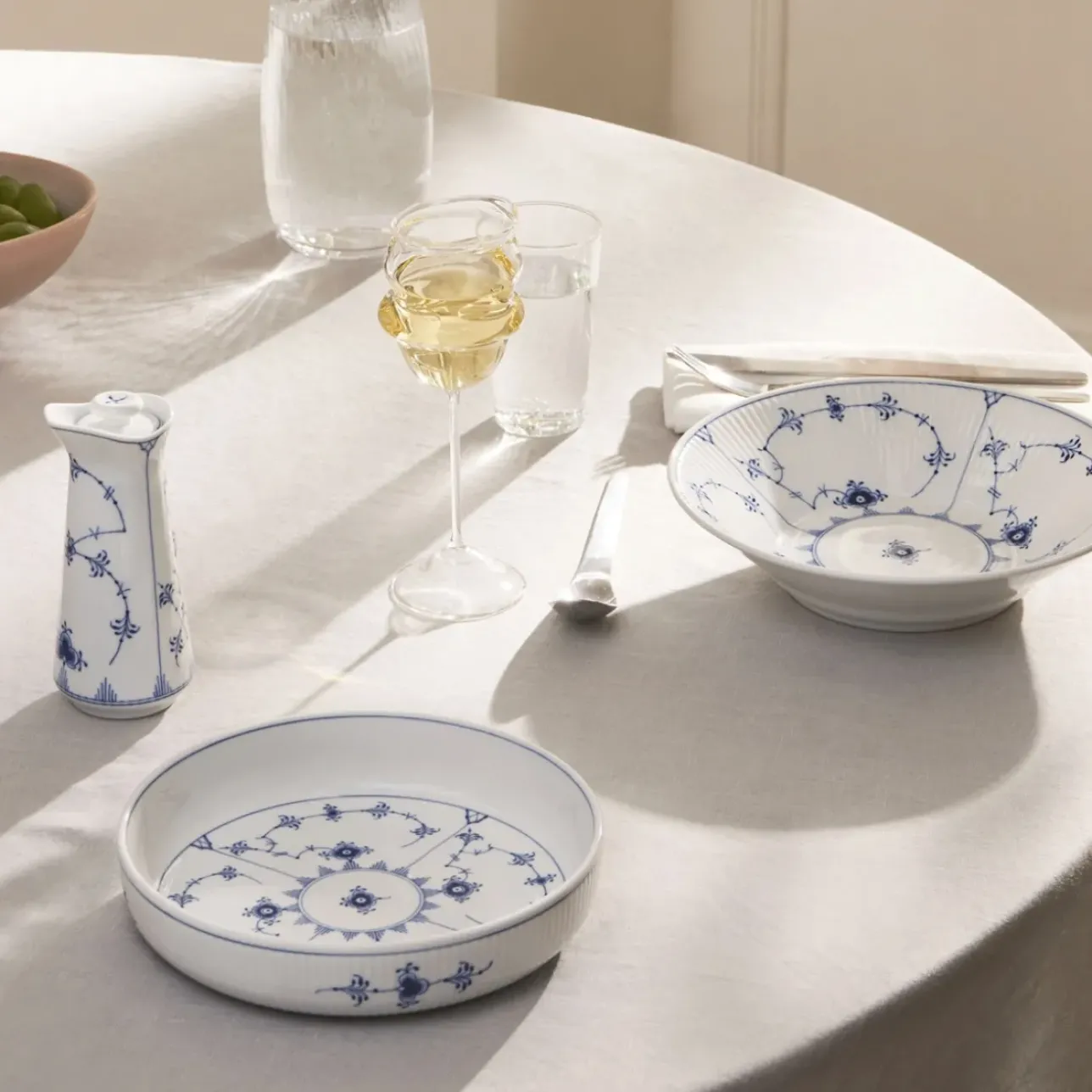 Eksklusive Steldele|Musselmalet Riflet*Royal Copenhagen Musselmalet Riflet dyb tallerken, 21 cm