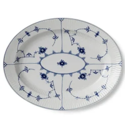 Eksklusive Steldele|Musselmalet Riflet*Royal Copenhagen Musselmalet Riflet fad, 30,5 cm