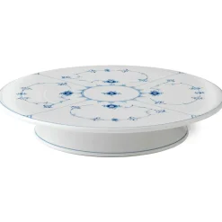 Eksklusive Steldele|Musselmalet Riflet*Royal Copenhagen Musselmalet Riflet fad på fod, 32 cm