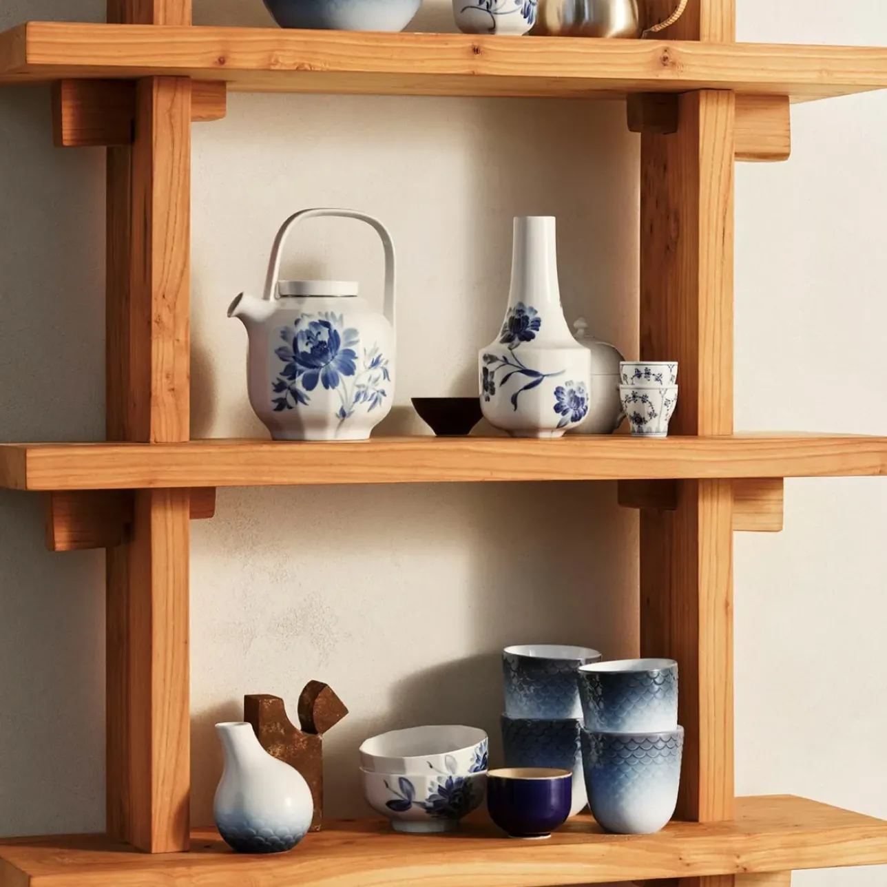 Eksklusive Steldele|Musselmalet Riflet*Royal Copenhagen Musselmalet Riflet æggebæger, 4,8 cm