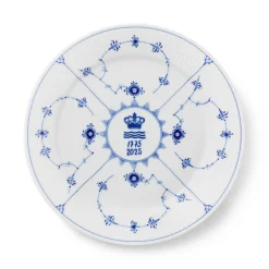Eksklusive Steldele|Musselmalet Riflet*Royal Copenhagen Musselmalet Riflet jubilæumstallerken, Limited Edition, 27 cm