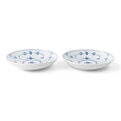 Eksklusive Steldele|Musselmalet Riflet*Royal Copenhagen Musselmalet Riflet lav skål, 15 cm, 2 stk.