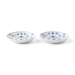 Eksklusive Steldele|Musselmalet Riflet*Royal Copenhagen Musselmalet Riflet lav skål, 13 cm, 2 stk.