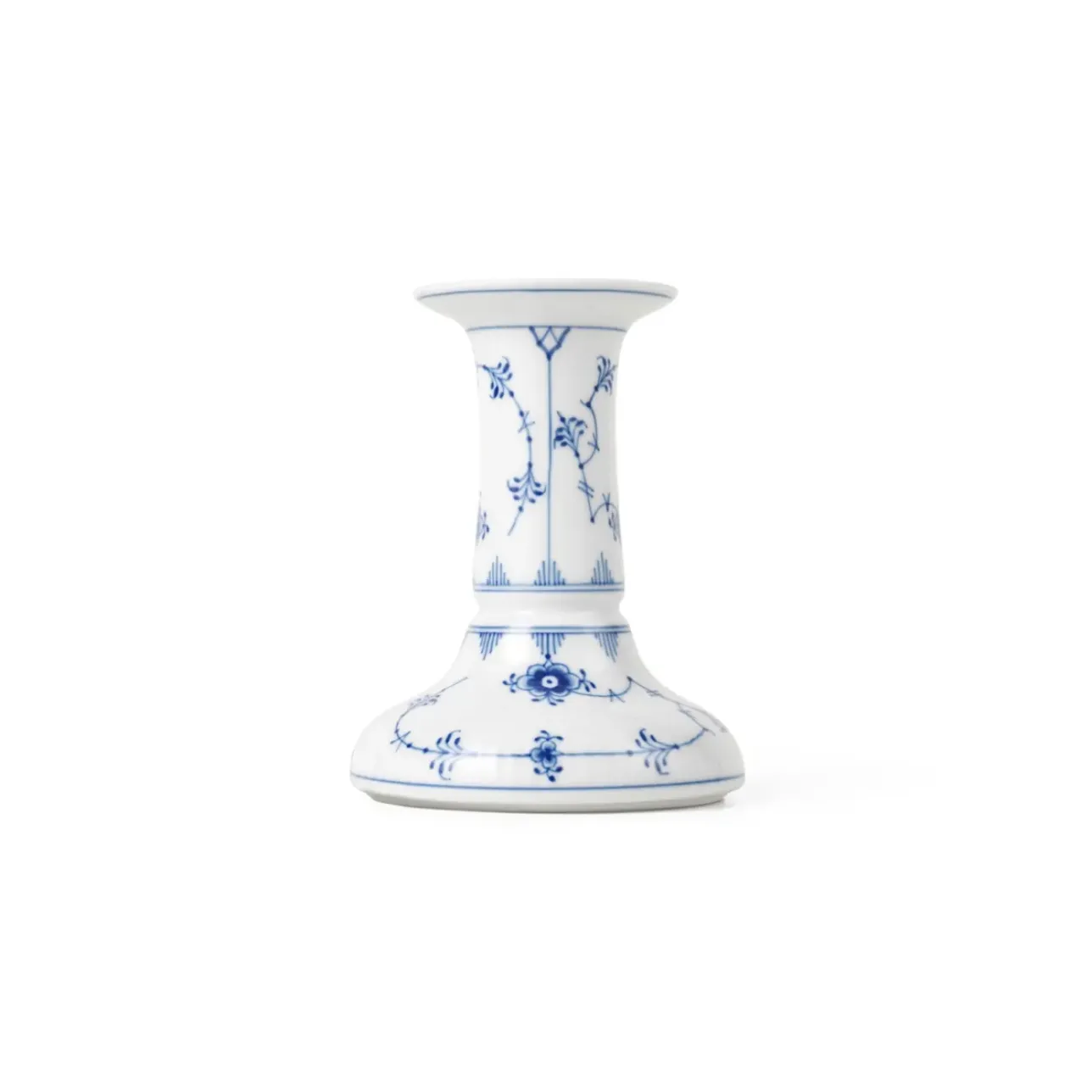 Eksklusive Steldele|Musselmalet Riflet*Royal Copenhagen Musselmalet Riflet lysestage, 11,5 cm