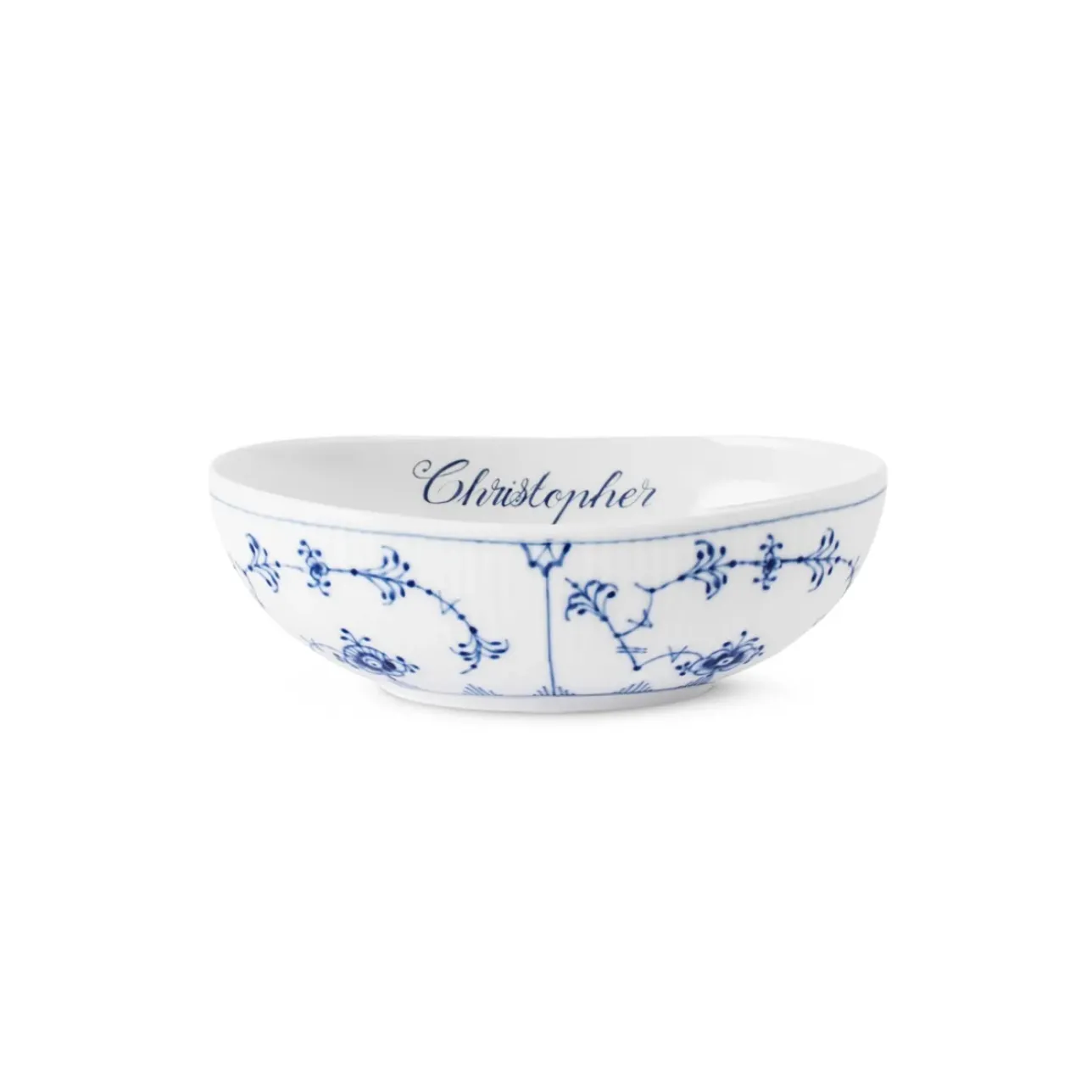 Eksklusive Steldele|Musselmalet Riflet*Royal Copenhagen Musselmalet Riflet oval skål, , 37 cl Bespoke