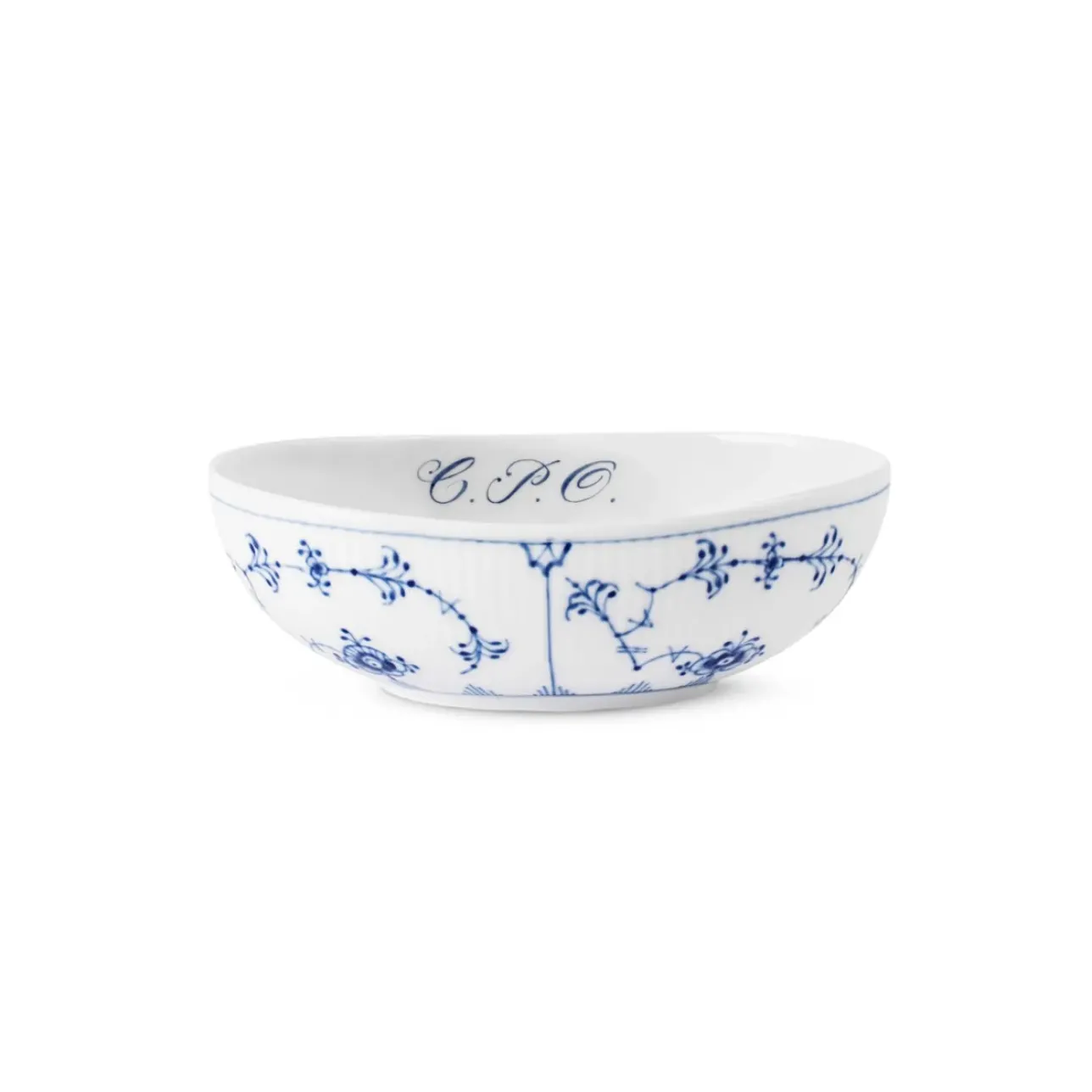 Eksklusive Steldele|Musselmalet Riflet*Royal Copenhagen Musselmalet Riflet oval skål, , 37 cl Bespoke