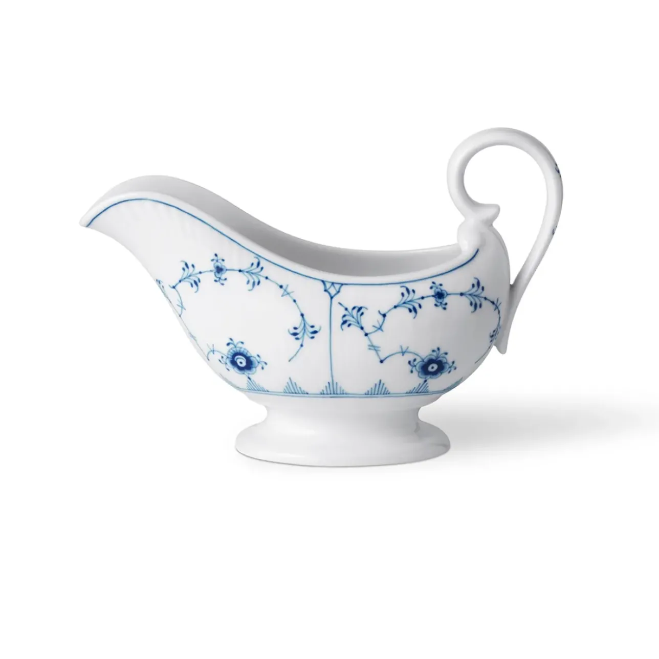 Eksklusive Steldele|Musselmalet Riflet*Royal Copenhagen Musselmalet Riflet saucekande, 37 cl
