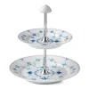 Eksklusive Steldele|Musselmalet Riflet*Royal Copenhagen Musselmalet Riflet étagère, 2 lag