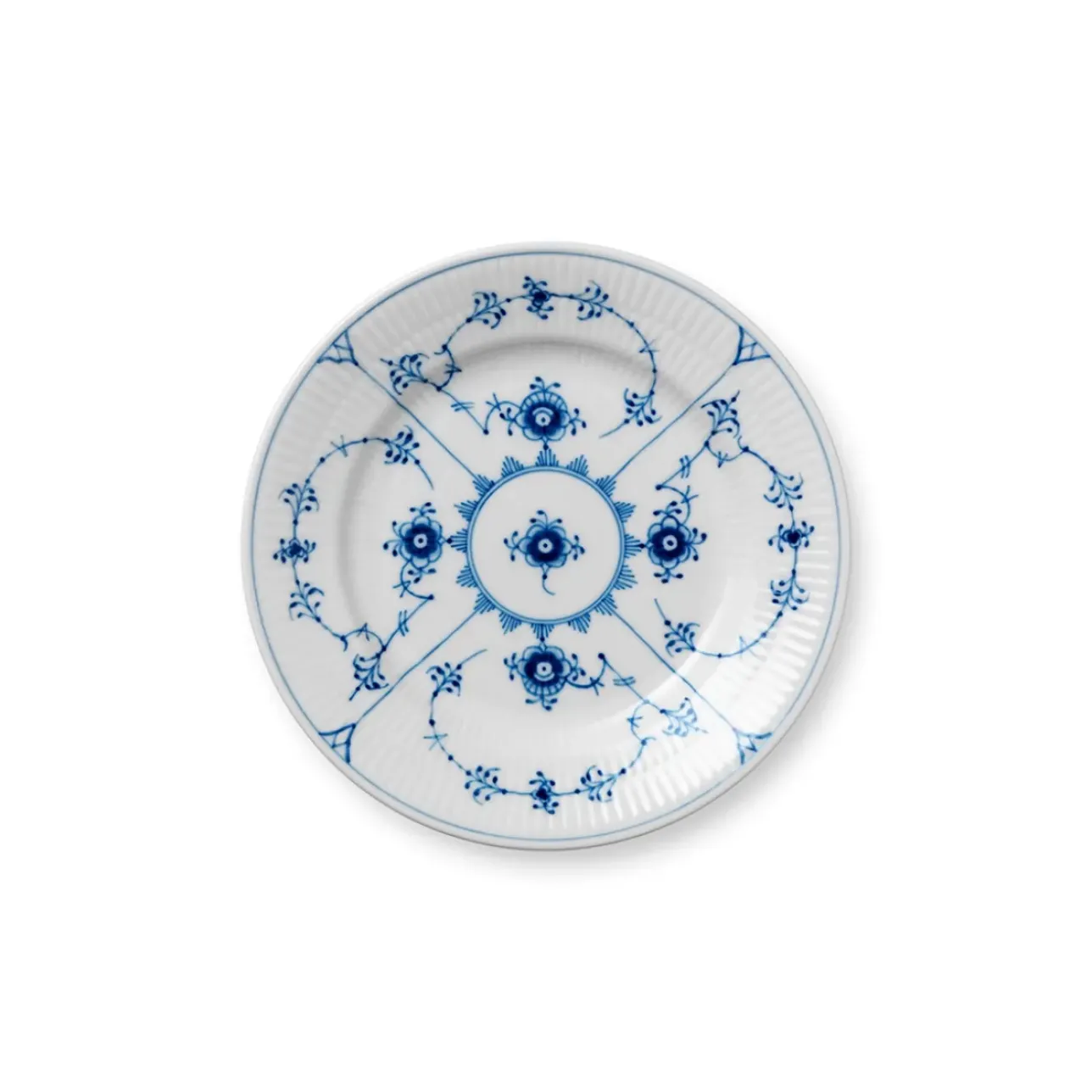 Eksklusive Steldele|Musselmalet Riflet*Royal Copenhagen Musselmalet Riflet tallerken, 17 cm