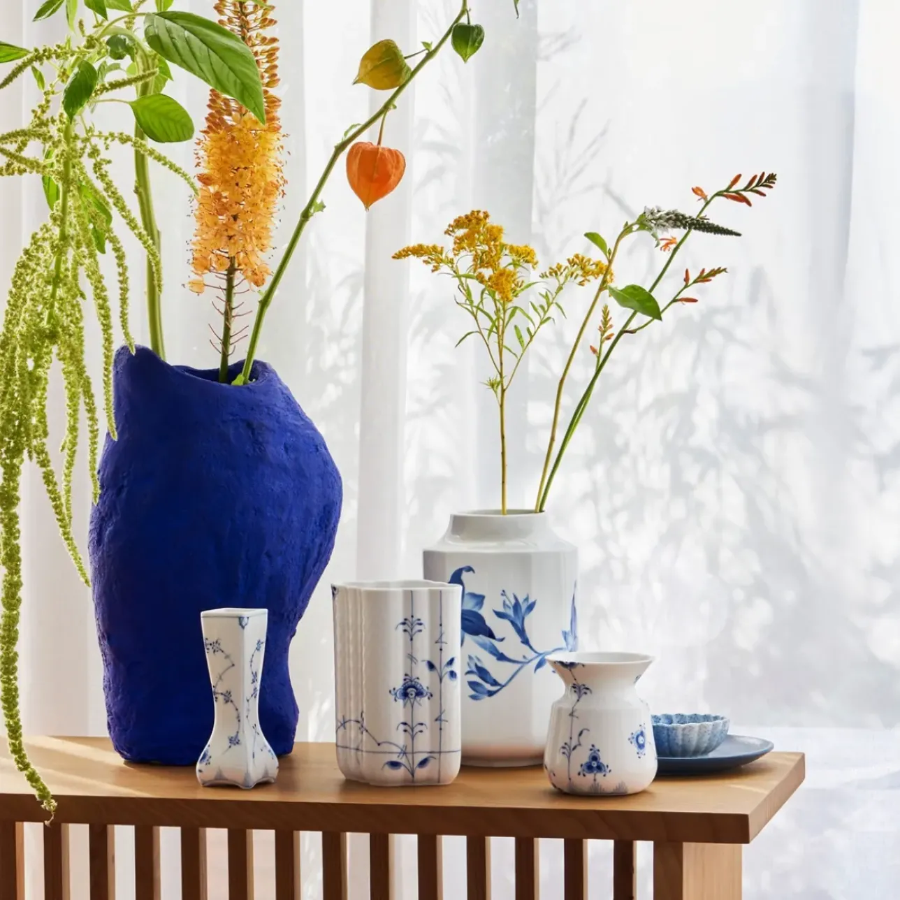 Eksklusive Steldele|Musselmalet Riflet*Royal Copenhagen Musselmalet Riflet vase, 12 cm
