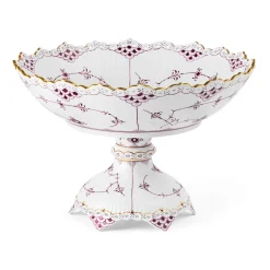 Eksklusive Steldele|Purpur Musselmalet Helblonde Med Guld*Royal Copenhagen Purpur Musselmalet Helblonde med Guld skål på høj fod, Limited Edition, 18,5 cm