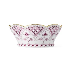Eksklusive Steldele|Purpur Musselmalet Helblonde Med Guld*Royal Copenhagen Purpur Musselmalet Helblonde med Guld frugtskål, Limited Edition, 23 cm